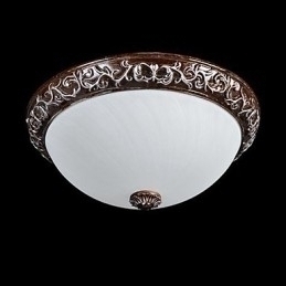 Designer Touch Decorative Flush Mount Light Glass Resin Silver Carving European Classic
