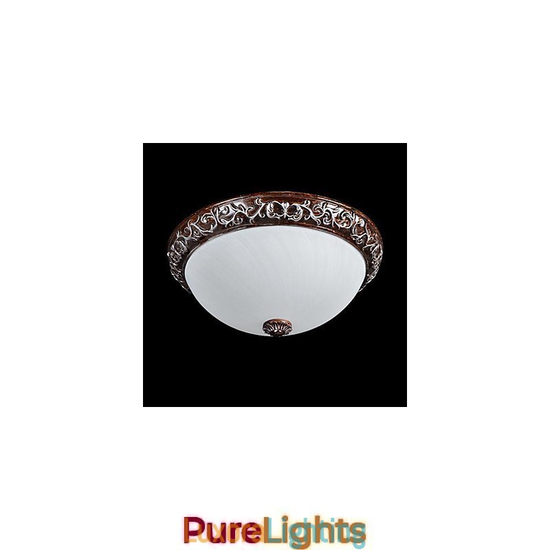 Designer Touch Decorative Flush Mount Light Glass Resin Silver Carving European Classic