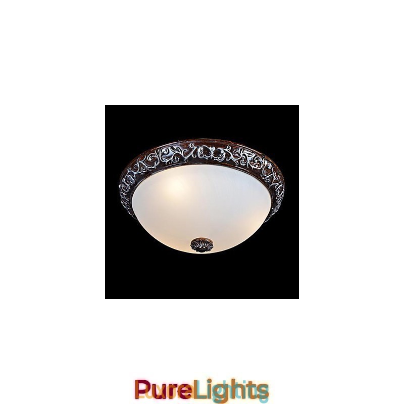 Designer Touch Decorative Flush Mount Light Glass Resin Silver Carving European Classic
