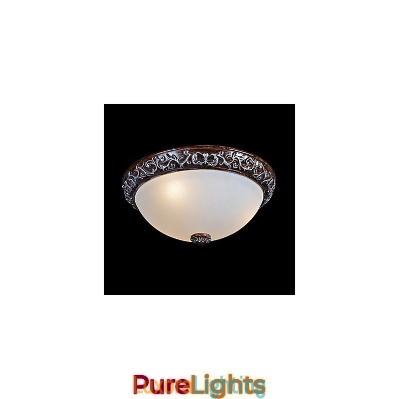 Designer Touch Decorative Flush Mount Light Glass Resin Silver Carving European Classic