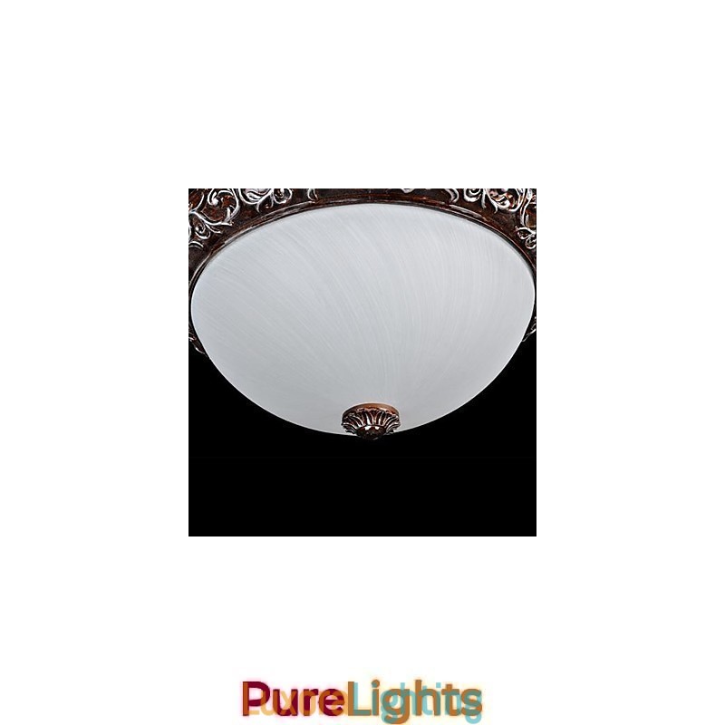 Designer Touch Decorative Flush Mount Light Glass Resin Silver Carving European Classic