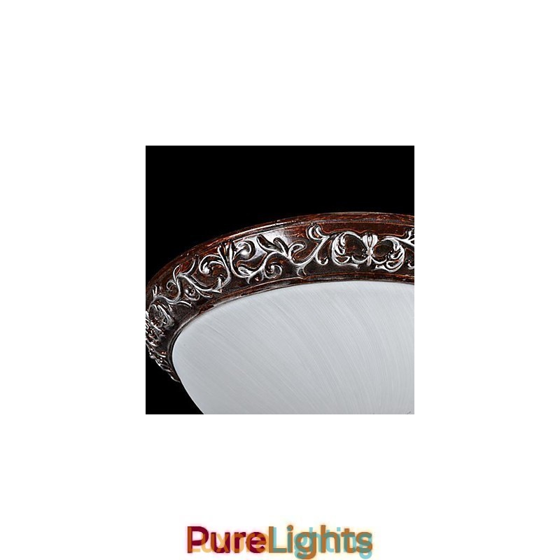 Designer Touch Decorative Flush Mount Light Glass Resin Silver Carving European Classic