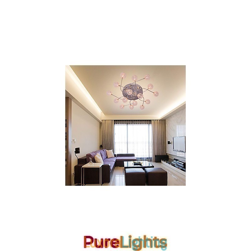 Designer Touch Decorative G4 Iron Flush Mount Light with Aluminum Shades