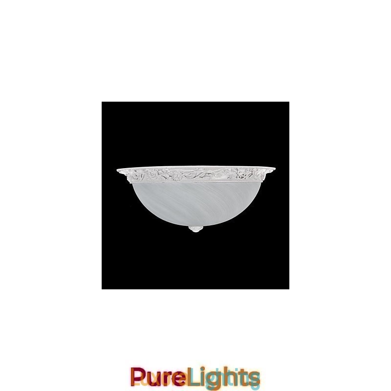 Designer Touch Decorative White Flush Mount Light Glass Resin Carving European Classic