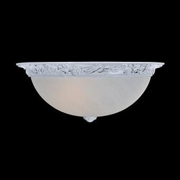Designer Touch Decorative White Flush Mount Light Glass Resin Carving European Classic