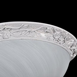 Designer Touch Decorative White Flush Mount Light Glass Resin Carving European Classic