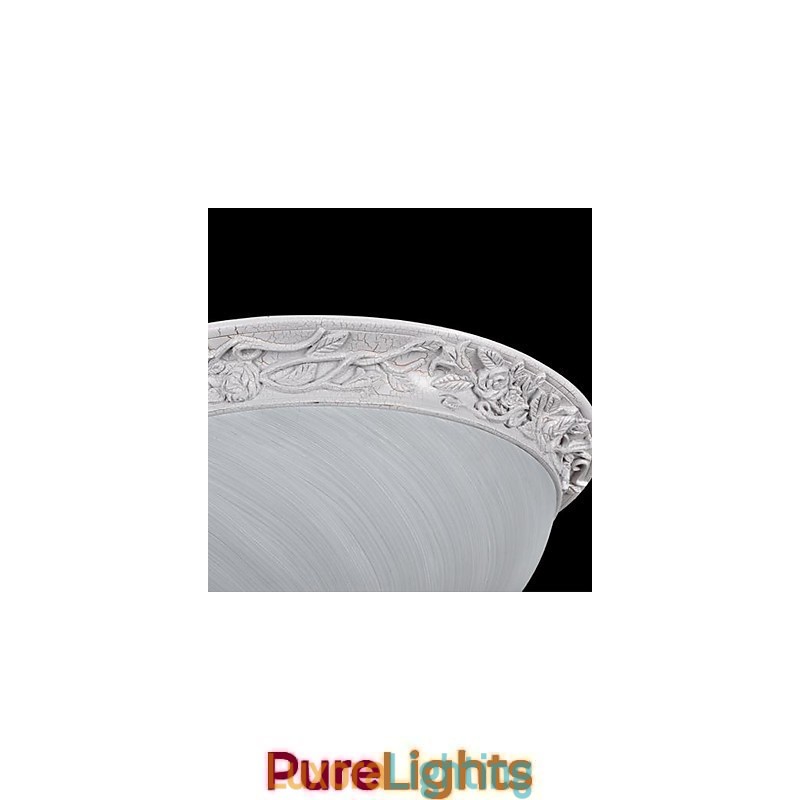 Designer Touch Decorative White Flush Mount Light Glass Resin Carving European Classic