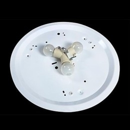 Designer Touch Decorative White Flush Mount Light Glass Resin Carving European Classic