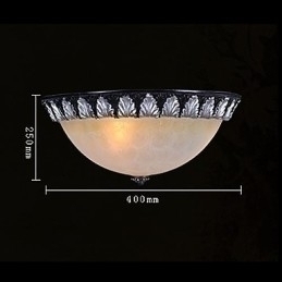 Designer Touch Decorative Flush Mount Light Pattern Glass Resin Silver Carving European Classic