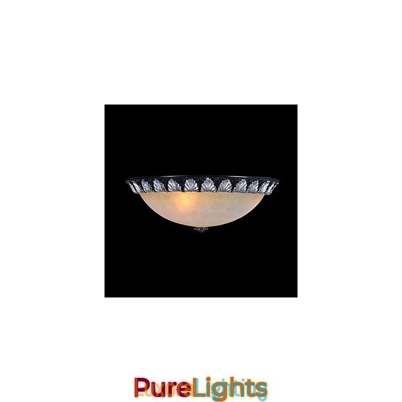 Designer Touch Decorative Flush Mount Light Pattern Glass Resin Silver Carving European Classic