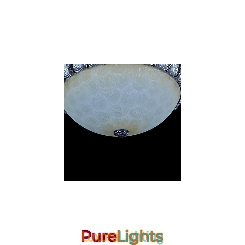 Designer Touch Decorative Flush Mount Light Pattern Glass Resin Silver Carving European Classic