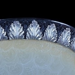 Designer Touch Decorative Flush Mount Light Pattern Glass Resin Silver Carving European Classic