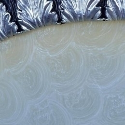 Designer Touch Decorative Flush Mount Light Pattern Glass Resin Silver Carving European Classic