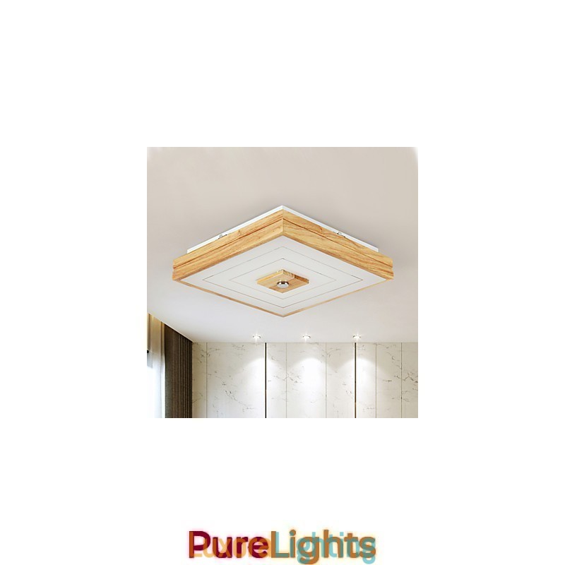 Designer Touch Decorative Modern Contemporary Mini Style Painting Wood Bamboo Flush Mount