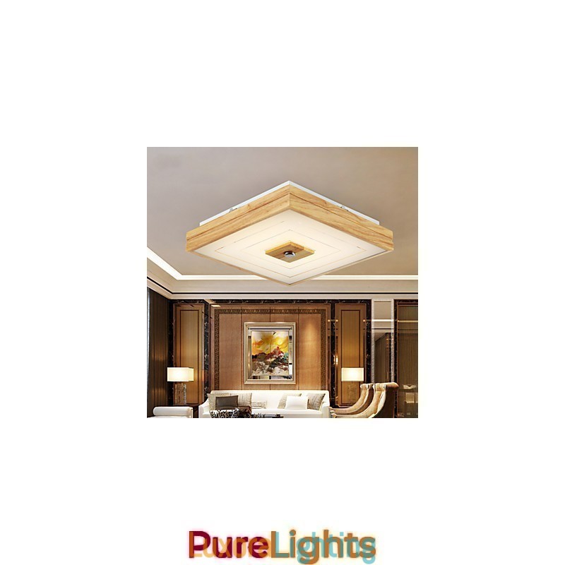 Designer Touch Decorative Modern Contemporary Mini Style Painting Wood Bamboo Flush Mount