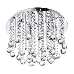 Designer Touch Decorative Modern Crystal Semi Flush Mount with 8 Lights (G4 Bulb Base)
