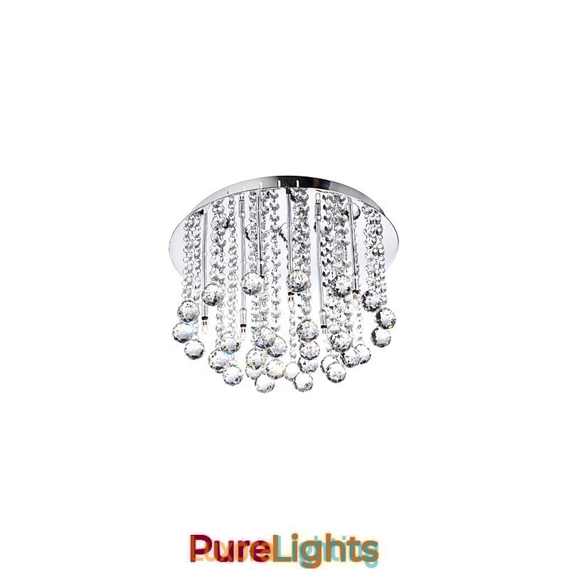 Designer Touch Decorative Modern Crystal Semi Flush Mount with 8 Lights (G4 Bulb Base)