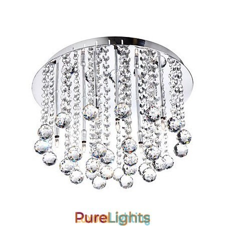 Designer Touch Decorative Modern Crystal Semi Flush Mount with 8 Lights (G4 Bulb Base)