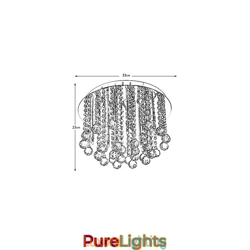 Designer Touch Decorative Modern Crystal Semi Flush Mount with 8 Lights (G4 Bulb Base)