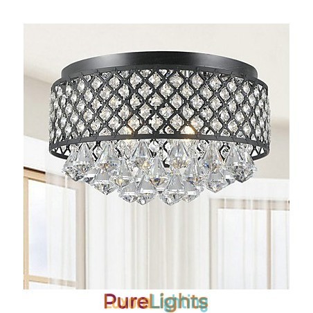 Designer Touch Decorative Traditional Classic Crystal Painting Metal Flush Mount
