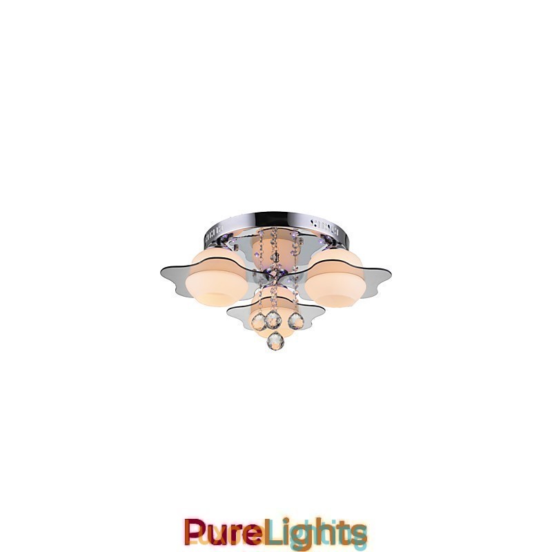 Designer Touch Decorative Remoter Control Flush Mount Modern Contemporary 3 Lights with Red Blues