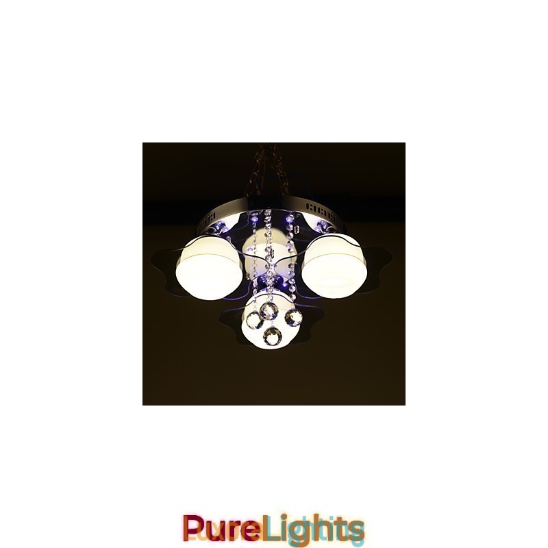 Designer Touch Decorative Remoter Control Flush Mount Modern Contemporary 3 Lights with Red Blues