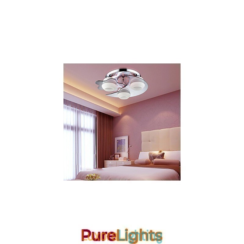 Designer Touch Decorative Flush Mount 3 Lights Modern Fashion Contracted White Stainless Steel Metal