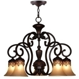 Designer Touch Decorative Vintage Country Island Painting Metal Chandelier Flush Mount