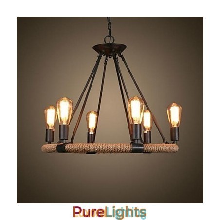 Designer Touch Decorative Traditional Classic Rustic Lodge Retro Country Vintage Painting Metal Pendant Light