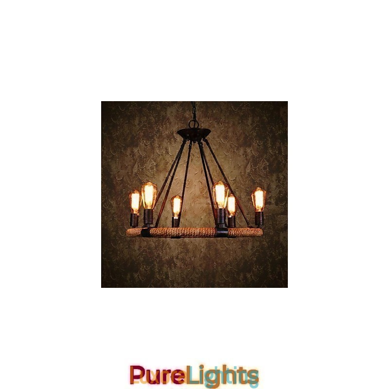 Designer Touch Decorative Traditional Classic Rustic Lodge Retro Country Vintage Painting Metal Pendant Light