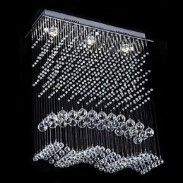 Designer Touch Decorative Modern Contemporary Crystal Electroplated Chandelier Flush Mount