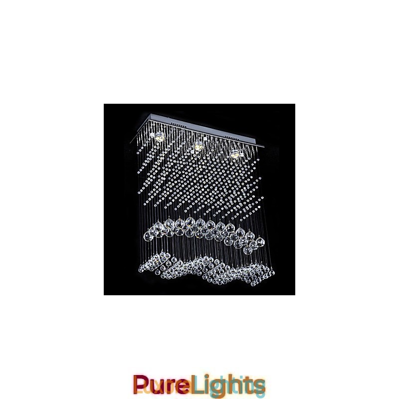 Designer Touch Decorative Modern Contemporary Crystal Electroplated Chandelier Flush Mount