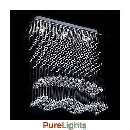 Designer Touch Decorative Modern Contemporary Crystal Electroplated Chandelier Flush Mount