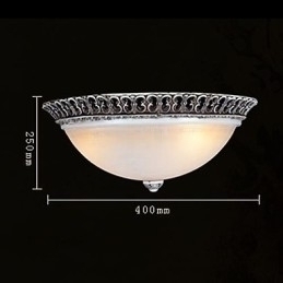 Designer Touch Decorative Dark Brown Flush Mount Light Glass Resin Pattern Carving European Classic