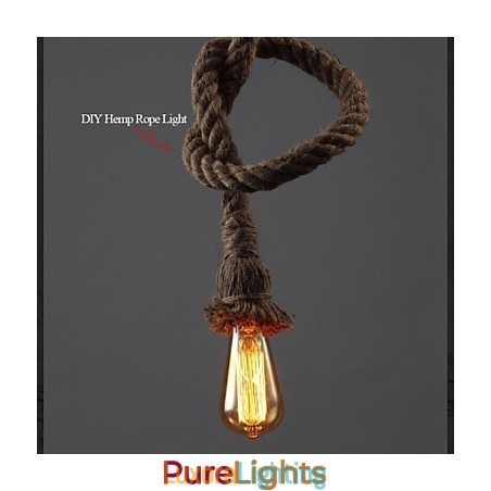 Designer Touch Decorative 1 Light DIY Art Hemp Rope Light Creative Hemp Rope Droplight