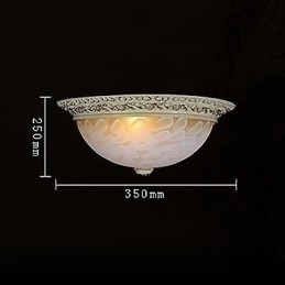 Designer Touch Decorative White Flush Mount Light Pattern Glass Resin Gold Carving European Classic