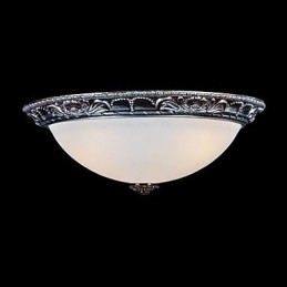 Designer Touch Decorative Flush Mount Light Glass Resin Silver Carving Retro European Classic
