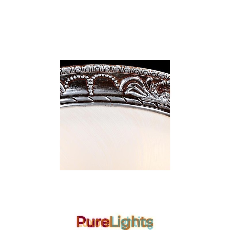 Designer Touch Decorative Flush Mount Light Glass Resin Silver Carving Retro European Classic