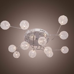 Designer Touch Decorative G4 12 light Iron Flush Mount Light with Aluminum Shades