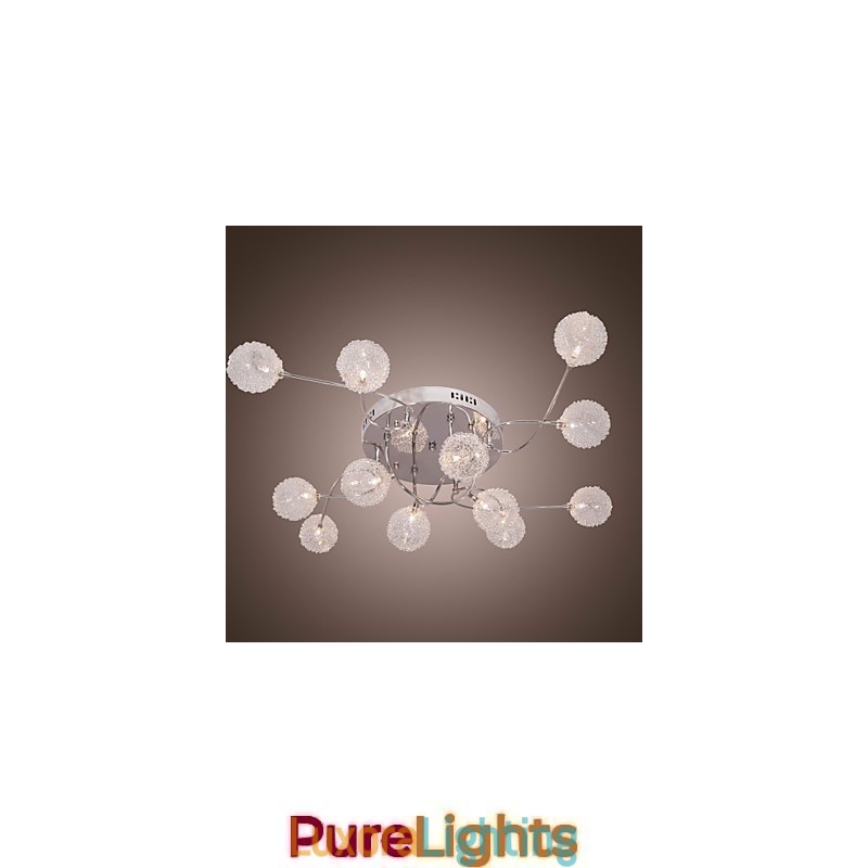 Designer Touch Decorative G4 12 light Iron Flush Mount Light with Aluminum Shades