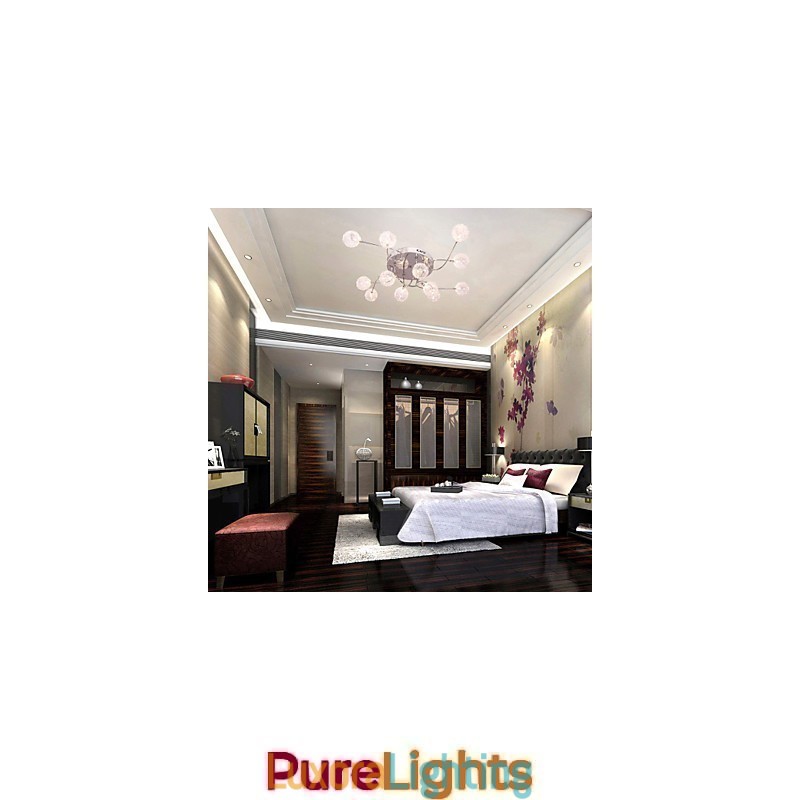 Designer Touch Decorative G4 12 light Iron Flush Mount Light with Aluminum Shades