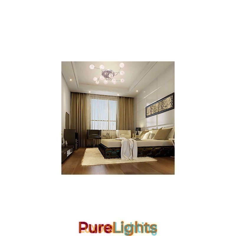 Designer Touch Decorative G4 12 light Iron Flush Mount Light with Aluminum Shades