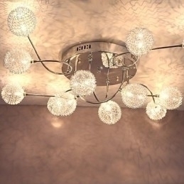 Designer Touch Decorative G4 12 light Iron Flush Mount Light with Aluminum Shades