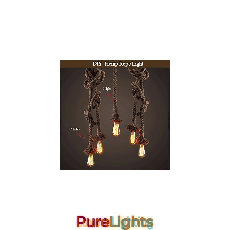 Designer Touch Decorative 1 Light DIY Art Hemp Rope Light Creative Hemp Rope Droplight