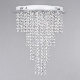 Designer Touch Decorative Crystal Flush Mount 8 Light Contemporary Metal Electroplating