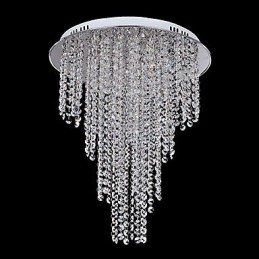 Designer Touch Decorative Crystal Flush Mount 8 Light Contemporary Metal Electroplating
