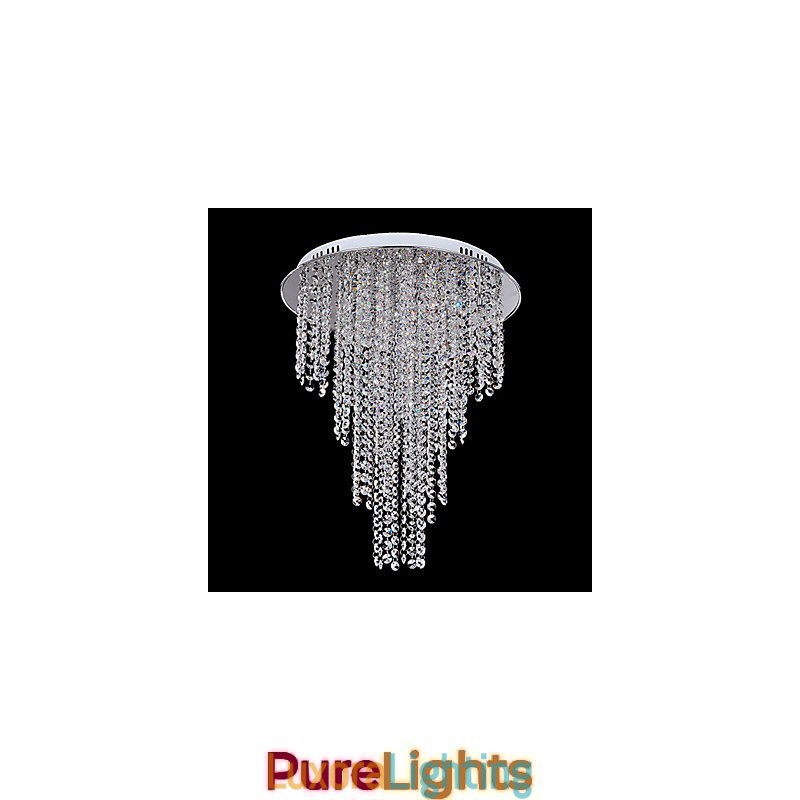 Designer Touch Decorative Crystal Flush Mount 8 Light Contemporary Metal Electroplating