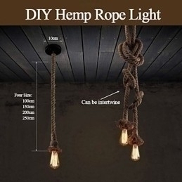 Designer Touch Decorative 1 Light DIY Art Hemp Rope Light Creative Hemp Rope Droplight