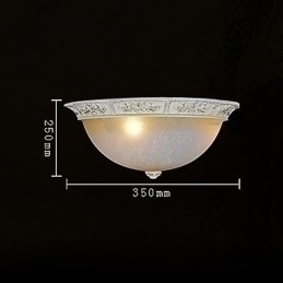 Designer Touch Decorative White Flush Mount Light Yellow White Glass Resin Pattern Carving European Classic