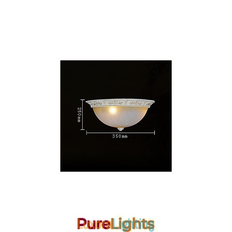 Designer Touch Decorative White Flush Mount Light Yellow White Glass Resin Pattern Carving European Classic